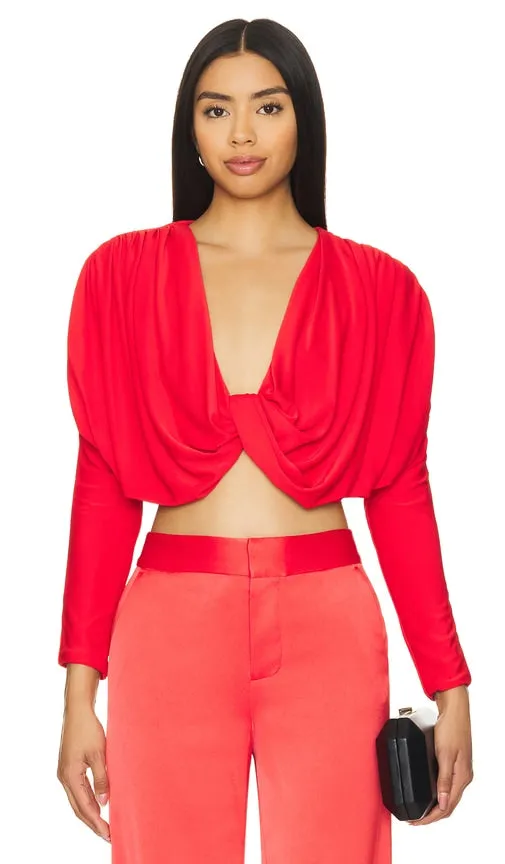 Alice   Olivia Elda Cropped Top in Red