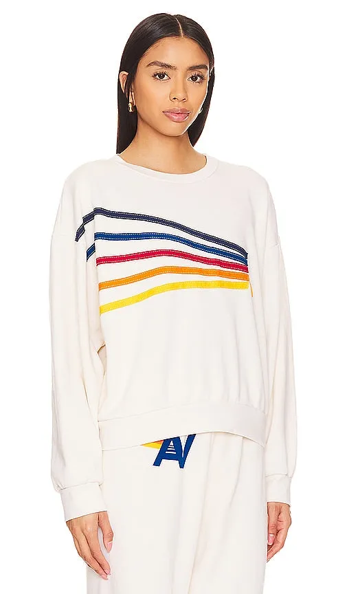 Aviator Nation Daydream Crewneck Sweatshirt in Ivory