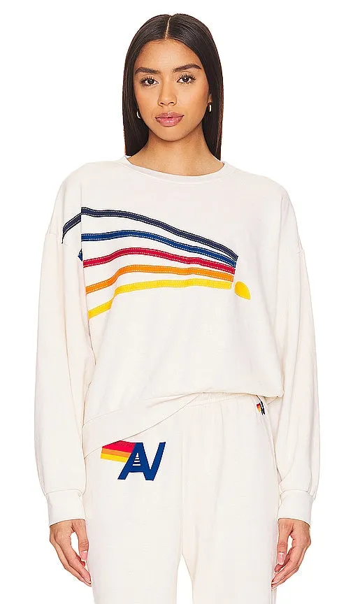 Aviator Nation Daydream Crewneck Sweatshirt in Ivory