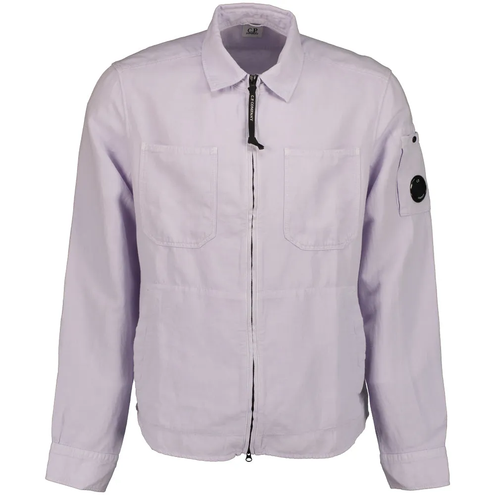 C.P. x Mr Porter Cotton/Linen Zip Up Lens Overshirt