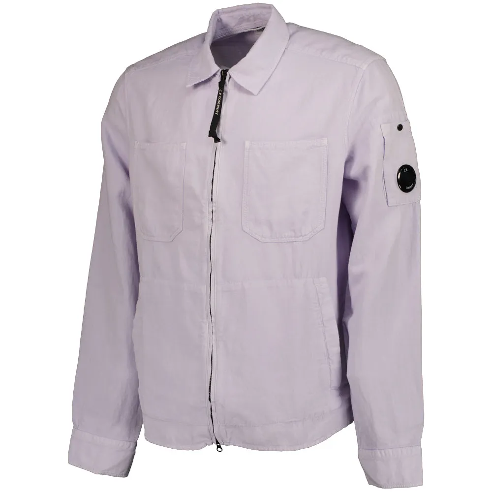 C.P. x Mr Porter Cotton/Linen Zip Up Lens Overshirt