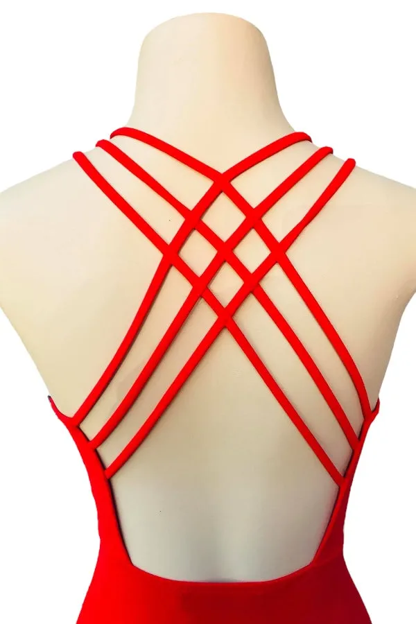 Halter Crossed Back Dress
