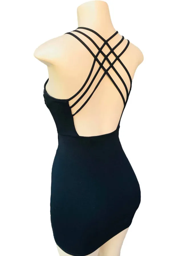 Halter Crossed Back Dress