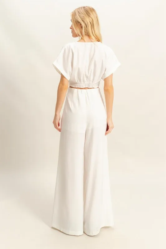 Lucy Twisted Top and Wide Leg Pants Set