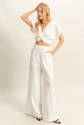 Lucy Twisted Top and Wide Leg Pants Set