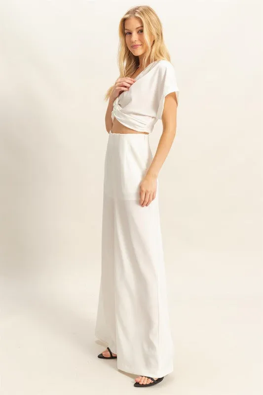 Lucy Twisted Top and Wide Leg Pants Set
