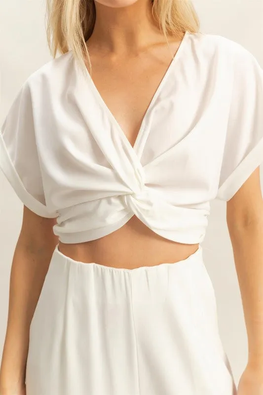 Lucy Twisted Top and Wide Leg Pants Set