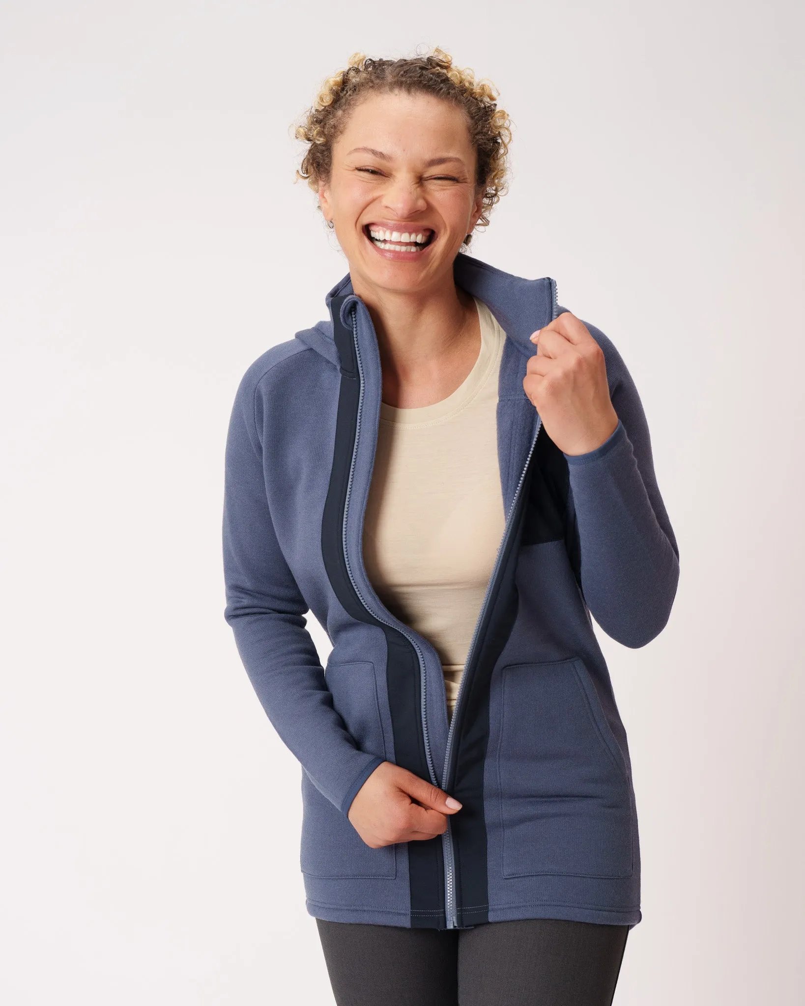 Merino Fleece Long Zip Hoodie