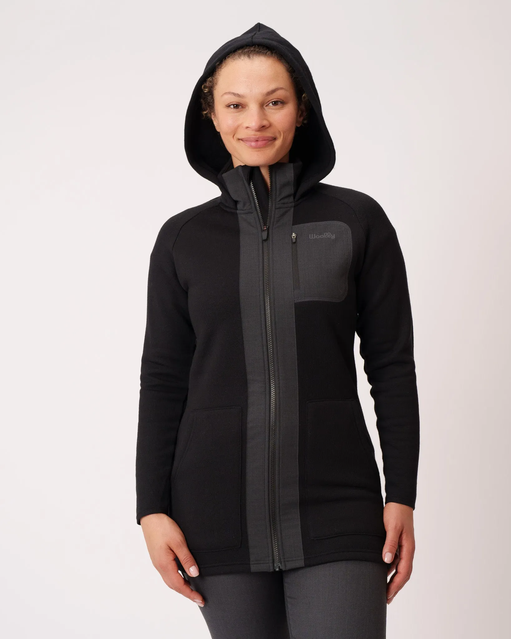 Merino Fleece Long Zip Hoodie