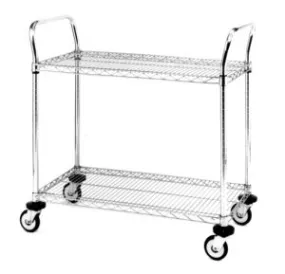 Metro MW604 Utility Cart with 2 Stainless Steel Wire Shelves, 18" x 30"