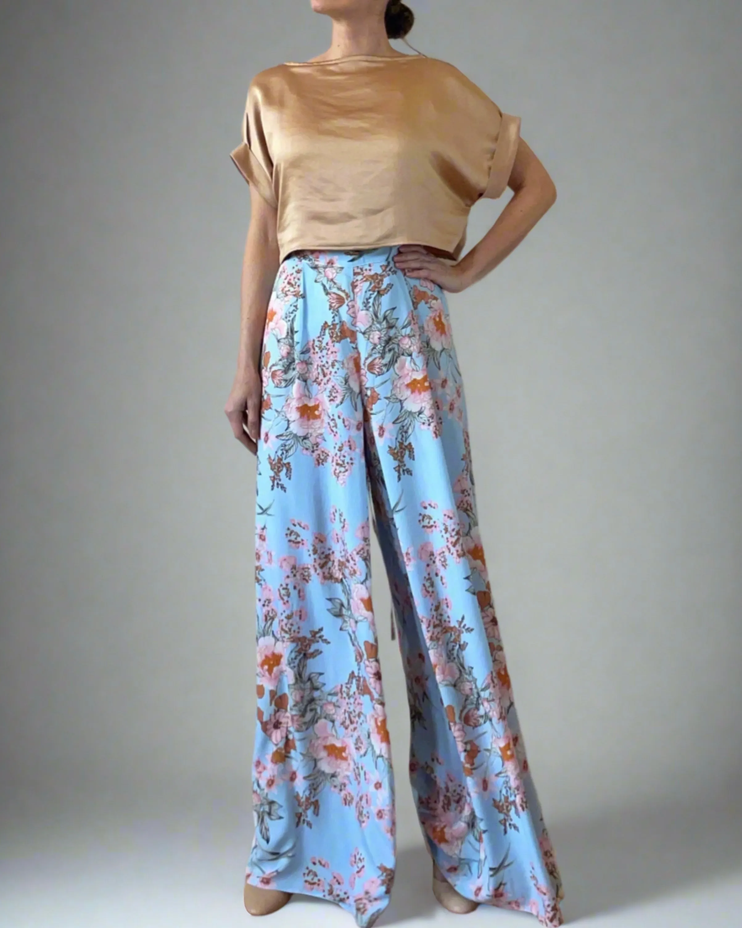 PALAZZO PANTS SPRING FLOWERS
