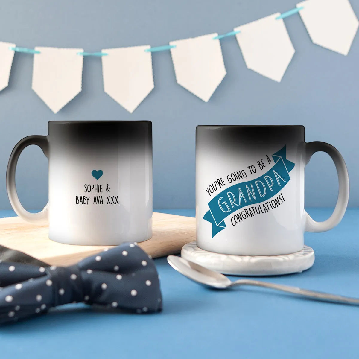 Personalised 'Grandpa To Be' Secret Colour Changing Mug