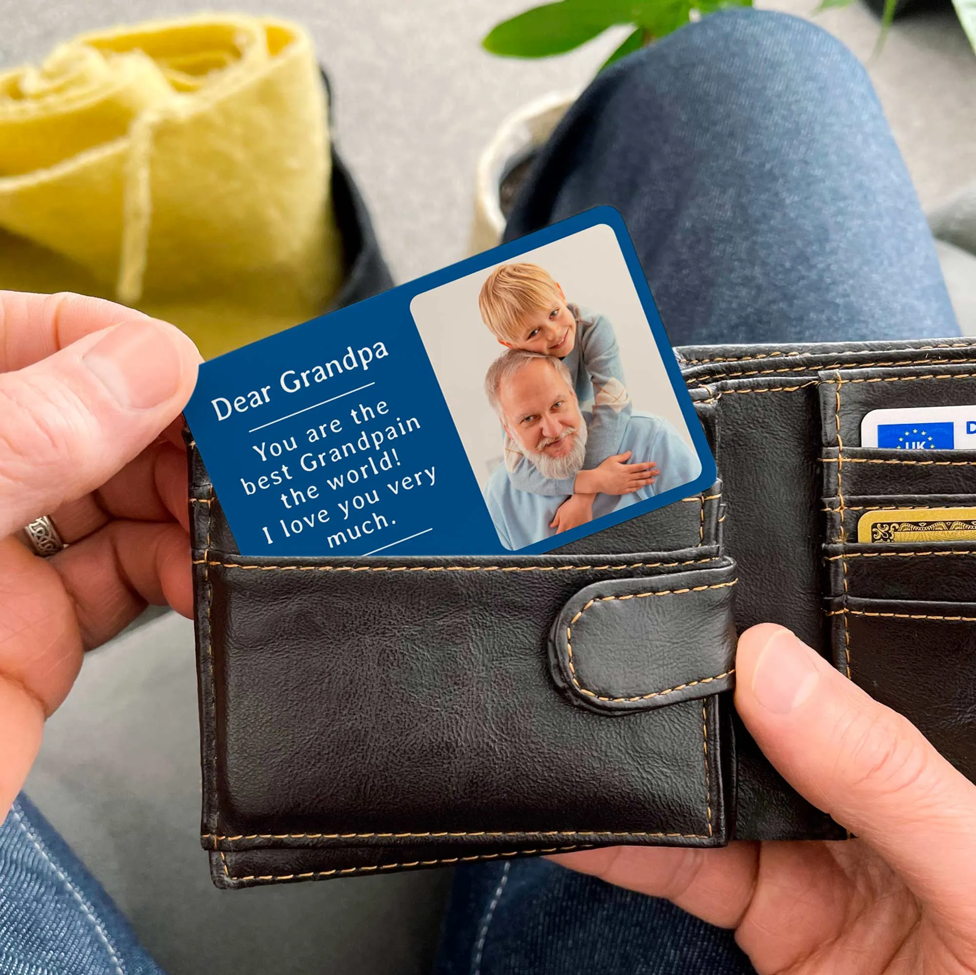 Personalised Photo Metal Wallet Card For Grandad