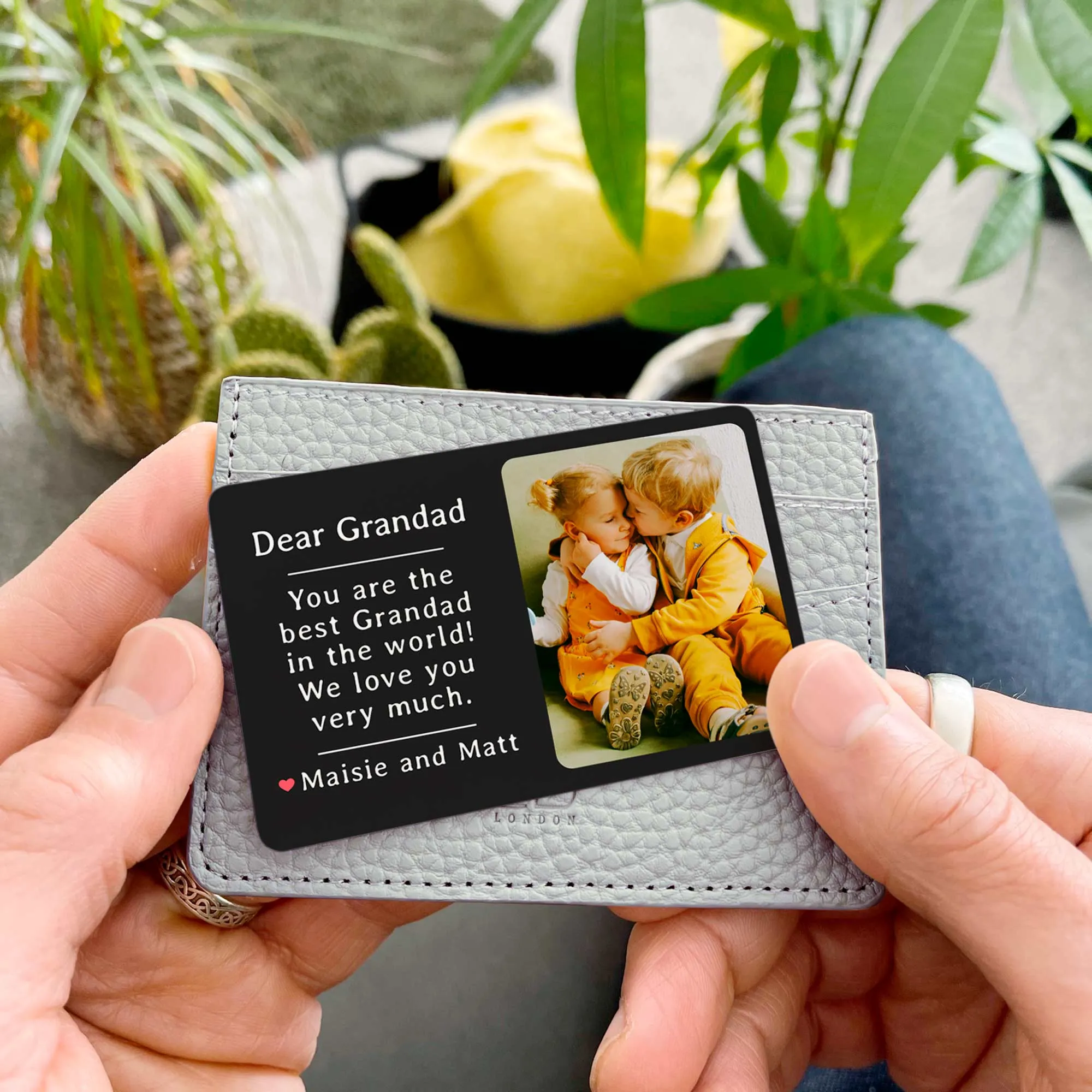 Personalised Photo Metal Wallet Card For Grandad