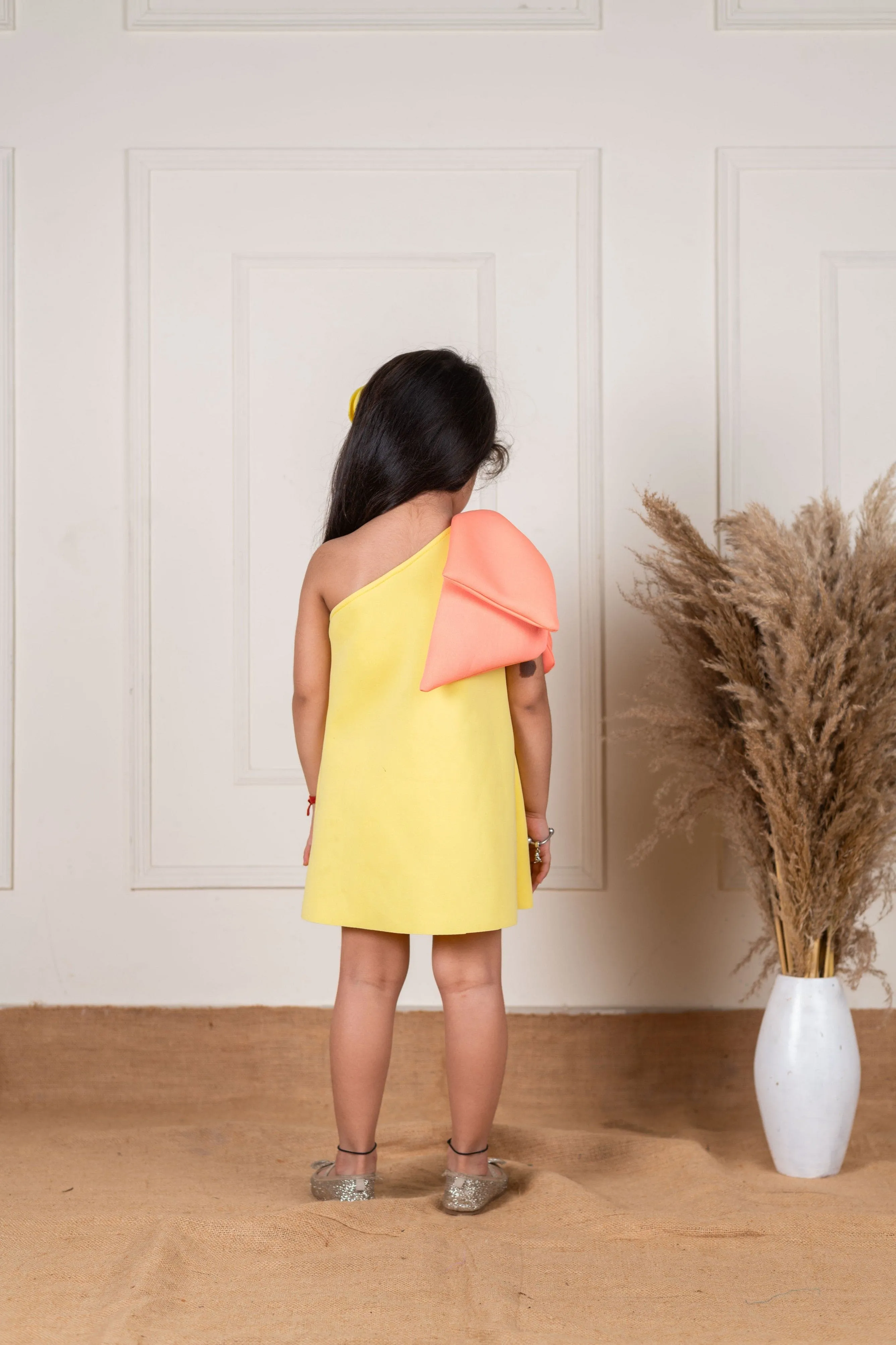 Pre-Order:  One Shoulder Bow Dress